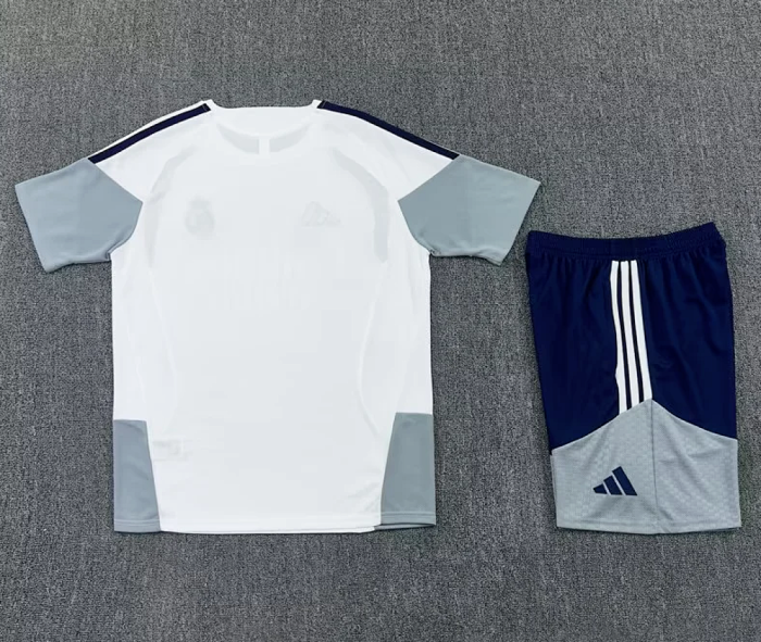 Adult Uniform 2026-2027 Real Madrid White Soccer Training Jersey and Shorts Football Kits