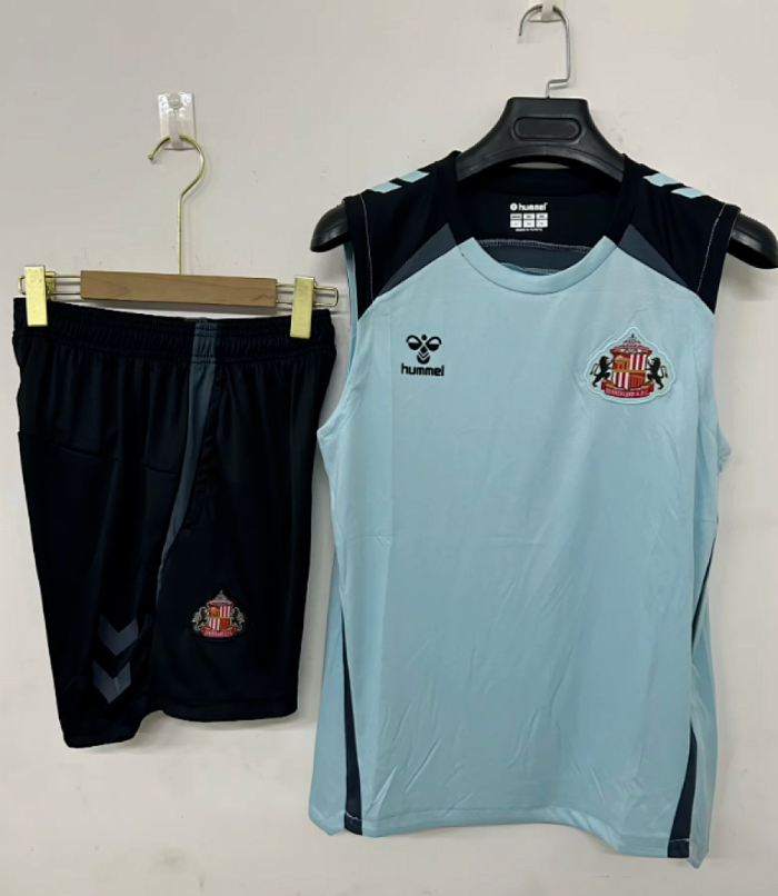 Adult Uniform 2026 Sunderland Blue Soccer Training Vest and Shorts Football Kits