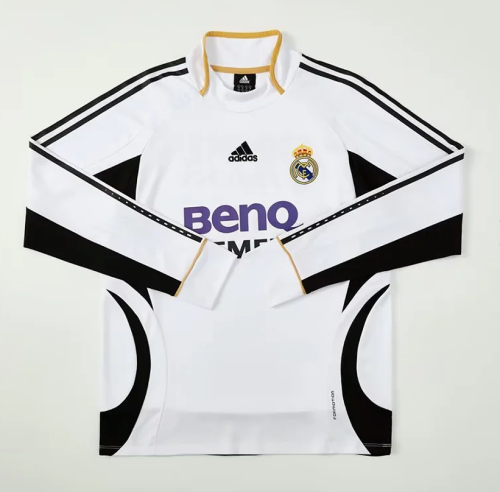 Retro Sweater 2006-2007 Real Madrid White Soccer Training Sweater Football Shirt