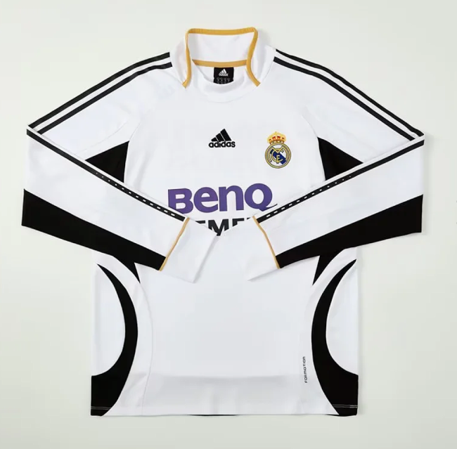 Retro Sweater 2006-2007 Real Madrid White Soccer Training Sweater Football Shirt