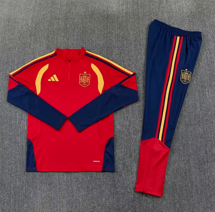2026 Spain Red Soccer Training Sweater and Pants Football Kit