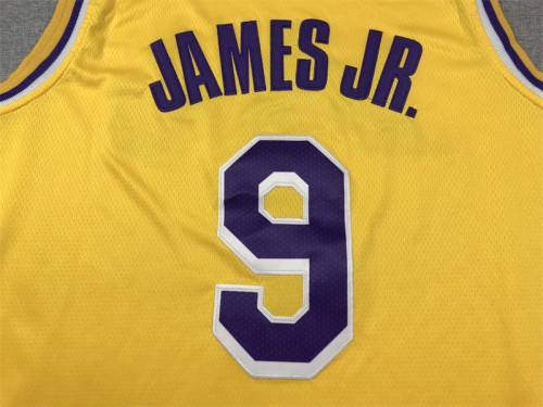 Youth Los Angeles Lakers JAMES JR. 9 Yellow Child NBA Jersey Kids Basketball Shirt