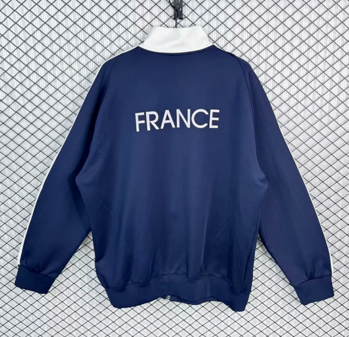 Retro Jacket 2016 France Dark Blue Soccer Windbreaker Jacket Football Jacket
