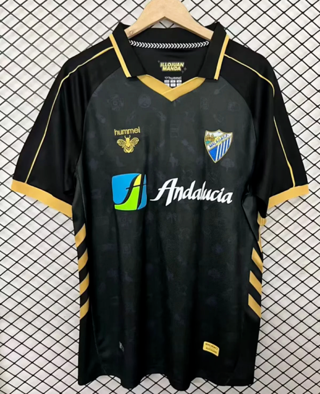 Fan Version 2025-2026 Malaga Black Retro Model Soccer Jersey Football Shirt
