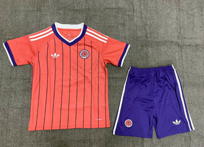 with Blue Shorts Youth Uniform Kids Kit 2026 Scotland Away Soccer Jersey Shorts Child Football Set
