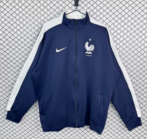 Retro Jacket 2016 France Dark Blue Soccer Windbreaker Jacket Football Jacket
