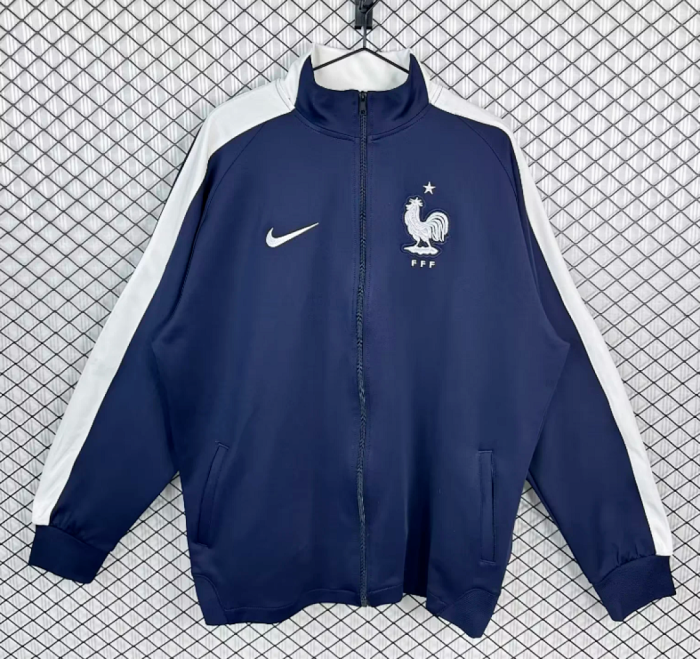 Retro Jacket 2016 France Dark Blue Soccer Windbreaker Jacket Football Jacket