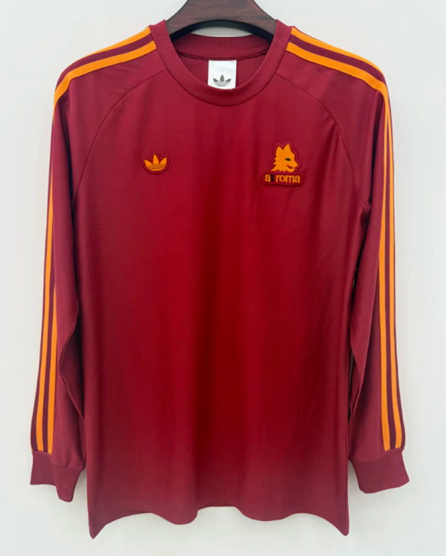 Long Sleeve Fan Version 2025-2026 As Roma red originals Soccer Jersey Football Shirt