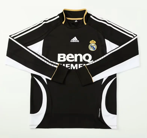 Retro Sweater 2006-2007 Real Madrid Black Soccer Training Sweater Football Shirt