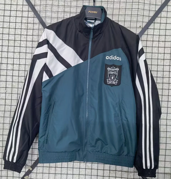 Retro Jacket 1995 Liverpool Green Soccer Windbreaker Jacket Football Jacket