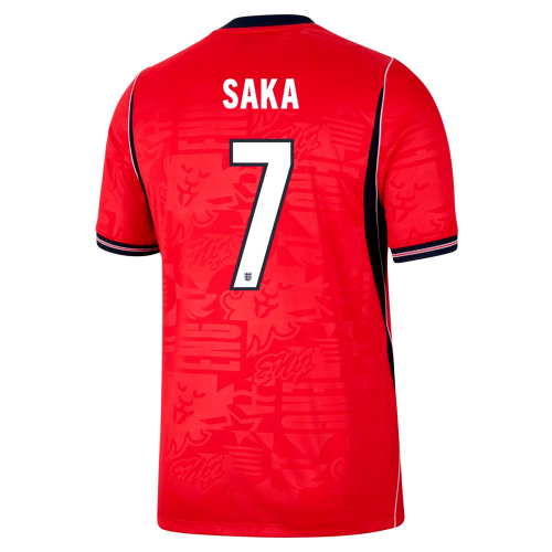 Fan Version 2026 England #7 SAKA #11 RASHFORD #4 RICE #19 EZE #9 KANE #10 BELLINGHAM #17 FODEN Away Red Soccer Jersey Football Shirt