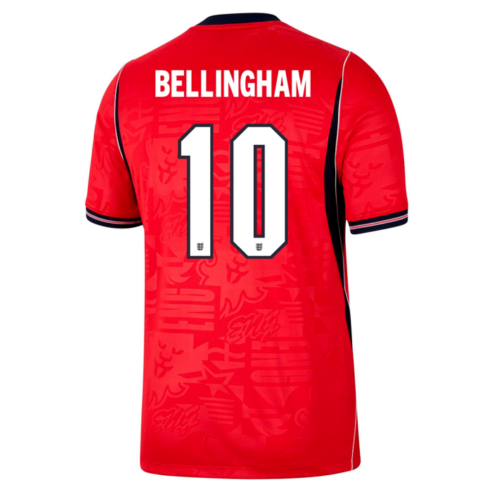 Fan Version 2026 England #7 SAKA #11 RASHFORD #4 RICE #19 EZE #9 KANE #10 BELLINGHAM #17 FODEN Away Red Soccer Jersey Football Shirt