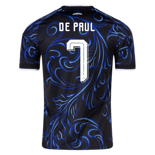 with FIFA World Champions 2022 Patch Fan Version 2026 Argentina #7 DE PAUL,#20 MAC ALLISTER,#22 L.MARTINEZ,#10 MESSI,#21 MASTANTUONO,#9 J.ALVAREZ,#17 GRANACHO,#11 DI MARIA,#13 ROMERO Away Soccer Jersey Camisetas de Futbol