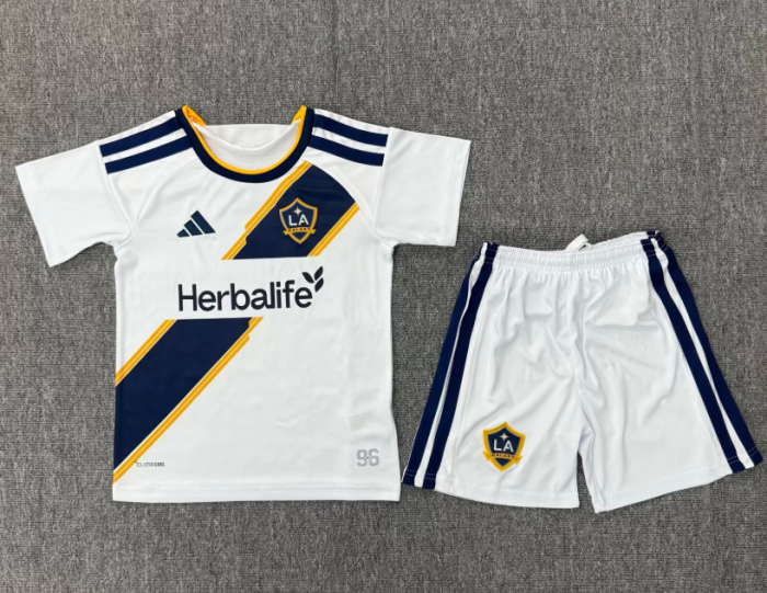 Youth Uniform Kids Kit 2026-2027 Los Angeles Galaxy Home Soccer Jersey Shorts Child Football Set