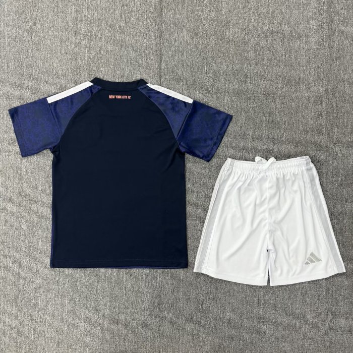 Youth Uniform Kids Kit 2026-2027 New York City Away Soccer Jersey Shorts Child Football Set