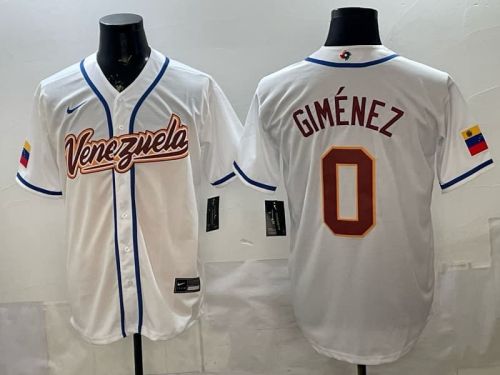 2026 World Baseball Classic Jersey Venezuela GIMENEZ 0 White Baseball Jersey WBC MLB Shirt