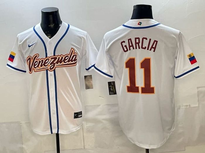 2026 World Baseball Classic Jersey Venezuela GARCIA 11 White Baseball Jersey WBC MLB Shirt