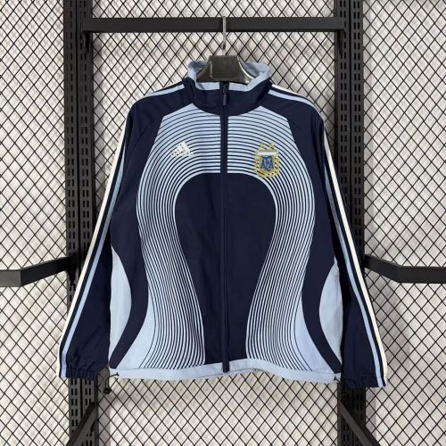 Retro Jacket 2006 Argentina Dark Blue Soccer Windbreaker Jacket Football Jacket