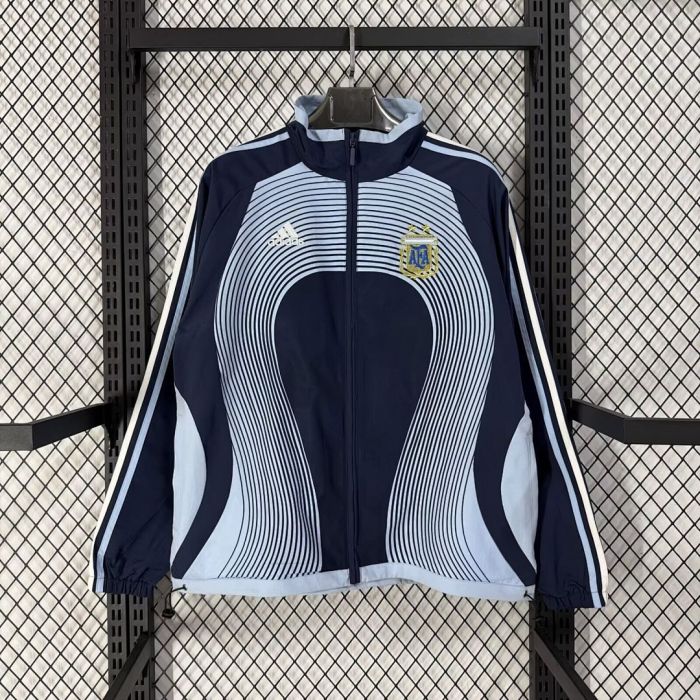 Retro Jacket 2006 Argentina Dark Blue Soccer Windbreaker Jacket Football Jacket