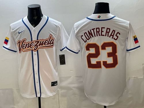 2026 World Baseball Classic Jersey Venezuela CONTRERAS 23 White Baseball Jersey WBC MLB Shirt