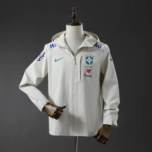 2026 Brazil Off-white Soccer Windbreaker Jacket Football Jacket