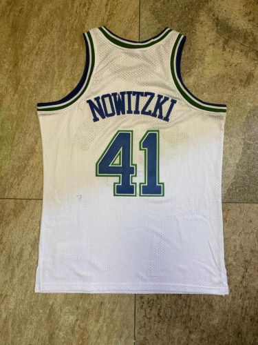 Mitchell&Ness 1998-1999 Dallas Mavericks 41 NOWITZKI White NBA Jersey Basketball Shirt