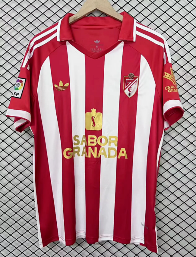 with LFP Patch Fan Version 2025-2026 Granada Retro Model Soccer Jersey Football Shirt