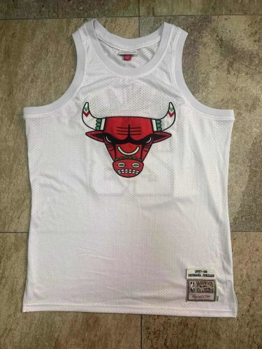 Mitchell&ness 1997-98 Chicago Bulls JORDAN 23 White Basketball Shirt NBA Jersey