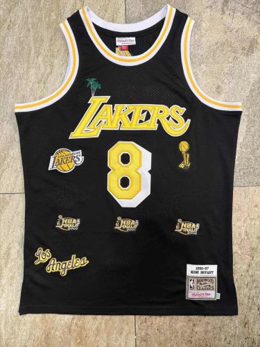 Mitchell&ness 1996-1997 Los Angeles Lakers 8 BRYANT Black NBA Jersey Basketball Shirt