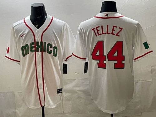 2026 World Baseball Classic Jersey Mexico TELLEZ 44 White Baseball Jersey WBC MLB Shirt