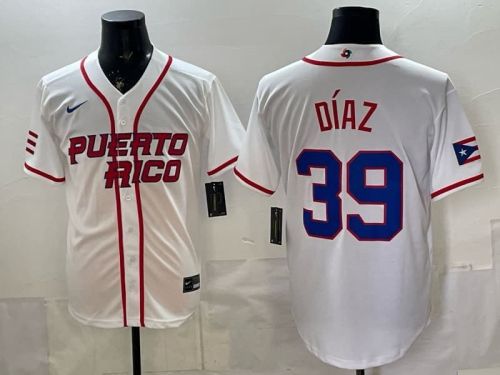 Puerto Rico 2026 World Baseball Classic Jersey White DIAZ 39 MLB Shirt
