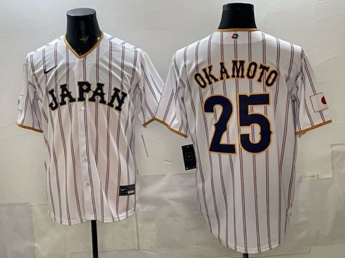 2026 World Baseball Classic Jersey JAPAN OKAMOTO 25 White Baseball Jersey WBC MLB Shirt