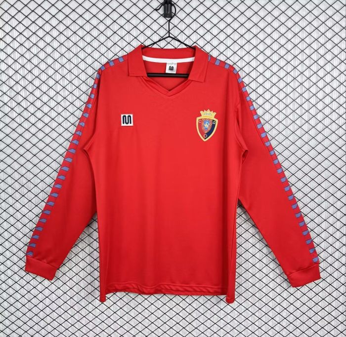 Long Sleeve Retro Jersey 1983 Osasuna Home Soccer Jersey Camisetas de Futbol