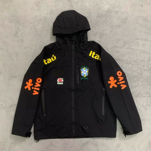 2026 Brazil Black Soccer Windbreaker Jacket Football Jacket