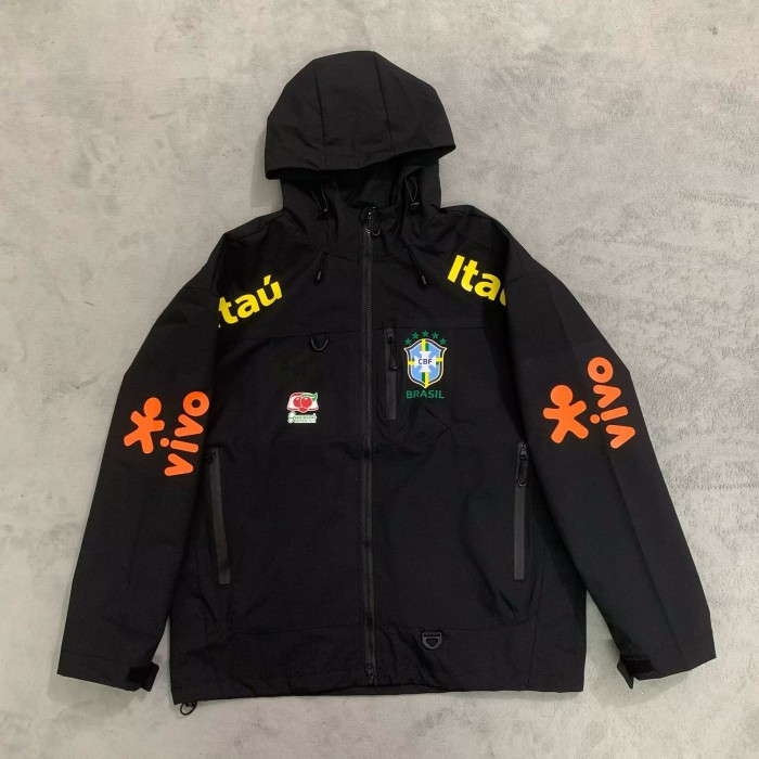2026 Brazil Black Soccer Windbreaker Jacket Football Jacket