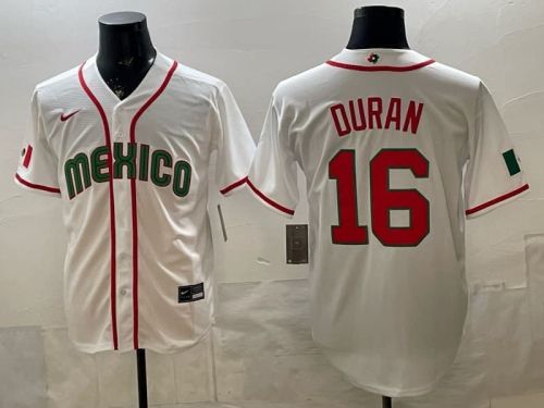 2026 World Baseball Classic Jersey Mexico DURAN 16 White Baseball Jersey WBC MLB Shirt