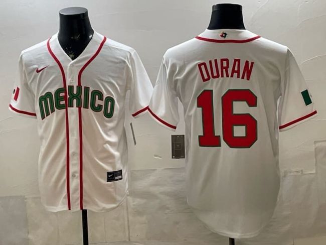 2026 World Baseball Classic Jersey Mexico DURAN 16 White Baseball Jersey WBC MLB Shirt