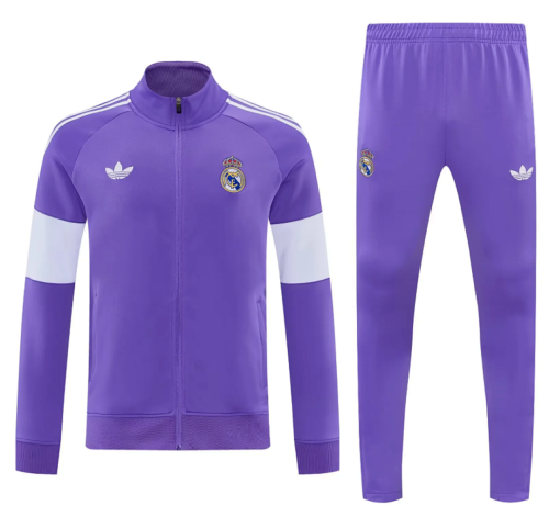 2026 Real Madrid Purple/White Windbreaker Jacket Football Jacket and Pants