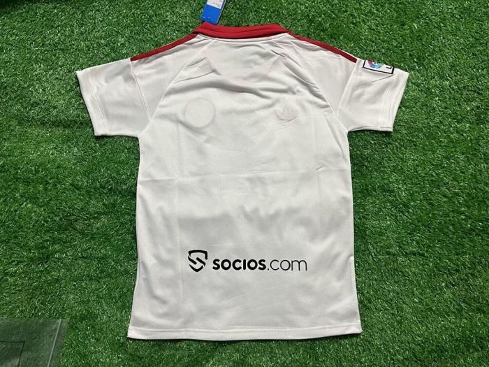 without Sponor Logo with LFP Patch Fans Version 2025-2026 Sevilla White Retro Model Soccer Jersey Football Shirt