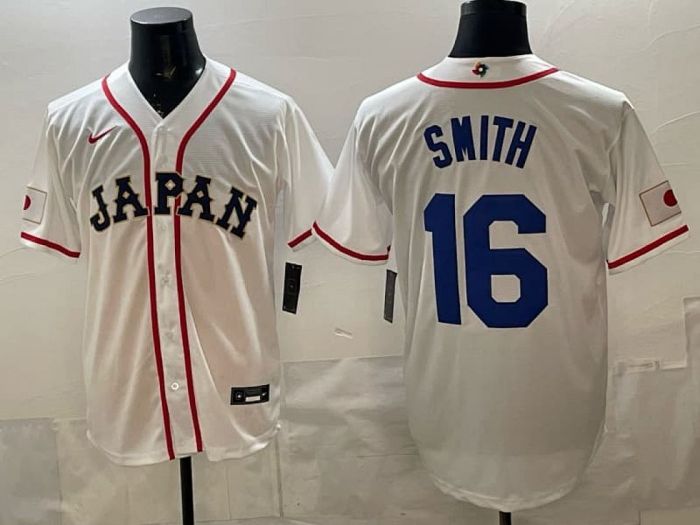 2026 World Baseball Classic Jersey JAPAN SMITH 16 White Baseball Jersey WBC MLB Shirt