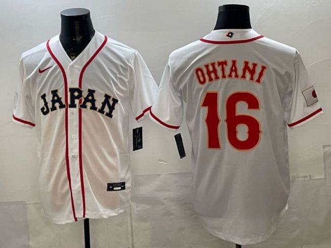 2026 World Baseball Classic Jersey JAPAN OHTANI 16 White Baseball Jersey WBC MLB Shirt