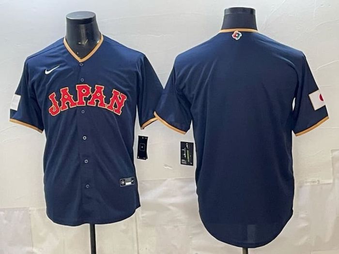 2026 World Baseball Classic Jersey JAPAN Blank Dark Blue Baseball Jersey WBC MLB Shirt