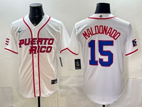 Puerto Rico 2026 World Baseball Classic Jersey MALDONADO 15 Blank MLB Shirt