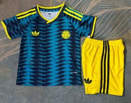 Youth Uniform Kids Kit 2026 Colombia Away Soccer Jersey Shorts  Child Football Set