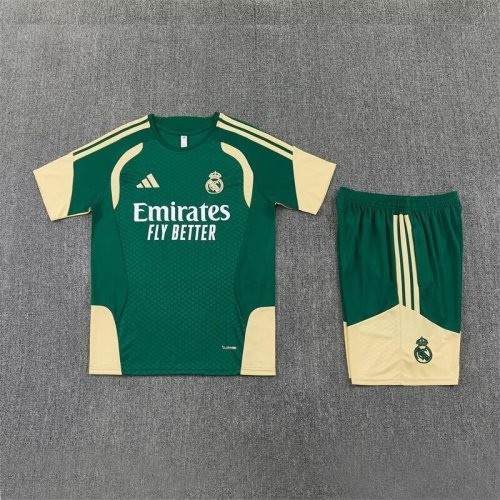 Adult Uniform 2026-2027 Real Madrid Green/Yellow Soccer Training Jersey and Shorts Football Kits