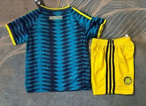 Youth Uniform Kids Kit 2026 Colombia Away Soccer Jersey Shorts  Child Football Set