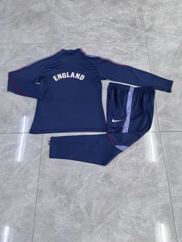 2026-2027 England Dark Blue Soccer Training Sweater and Pants Football Kit
