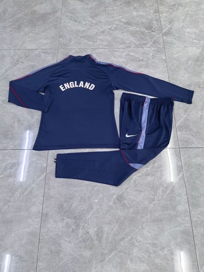 2026-2027 England Dark Blue Soccer Training Sweater and Pants Football Kit