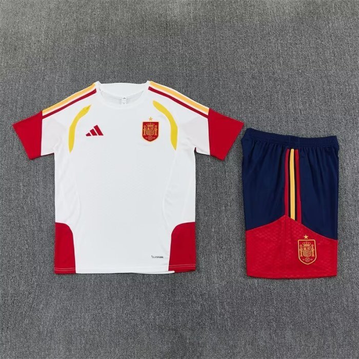 Adult Uniform 2026 Spain White Soccer Training Jersey and Shorts Football Kits