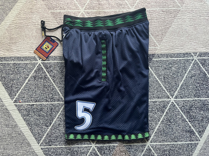 with Pocket Retro Minnesota Timberwolves Dark Blue NBA Shorts Basketball Pants